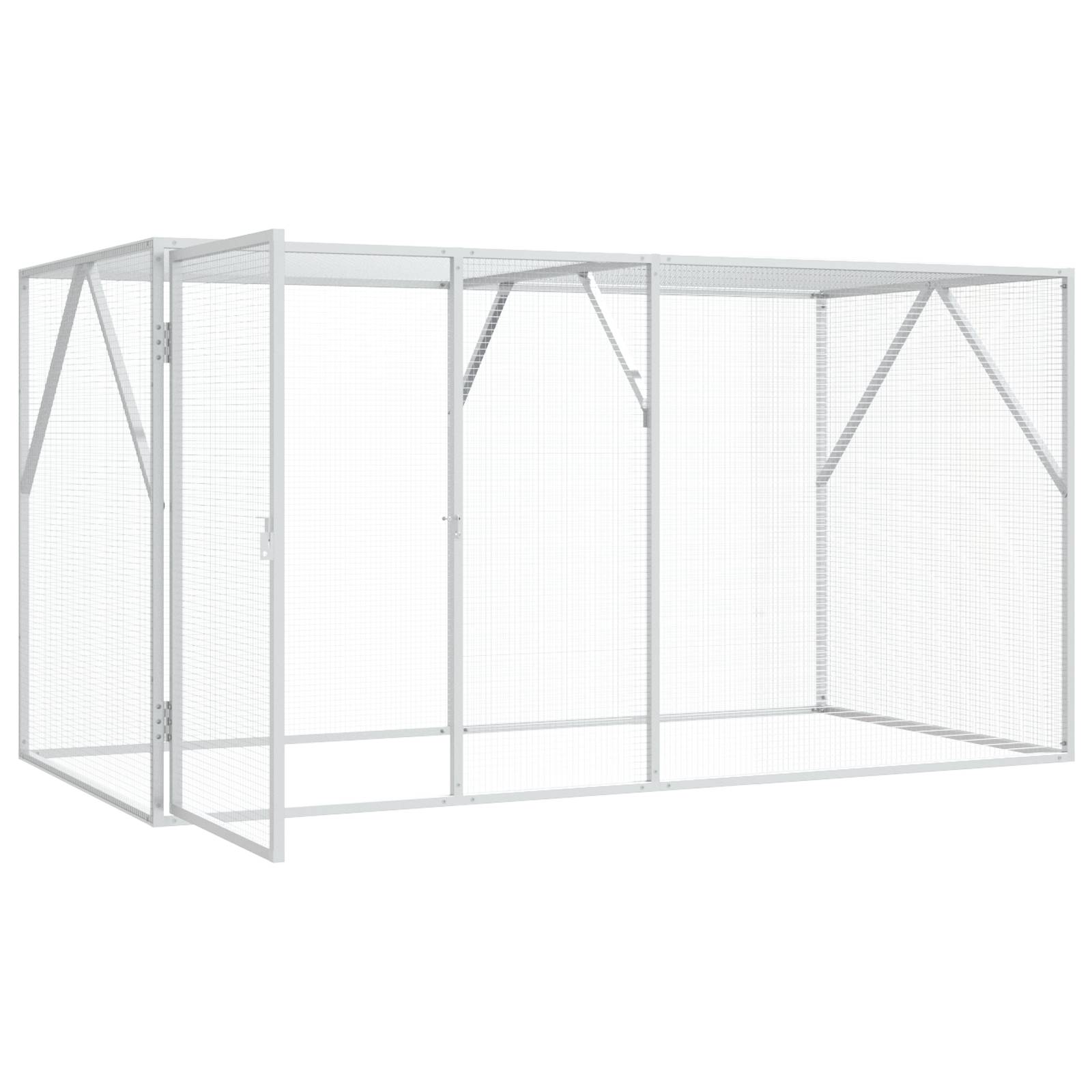 vidaXL Vogelvoliere Anthrazit 102x208x108 cm Stahl