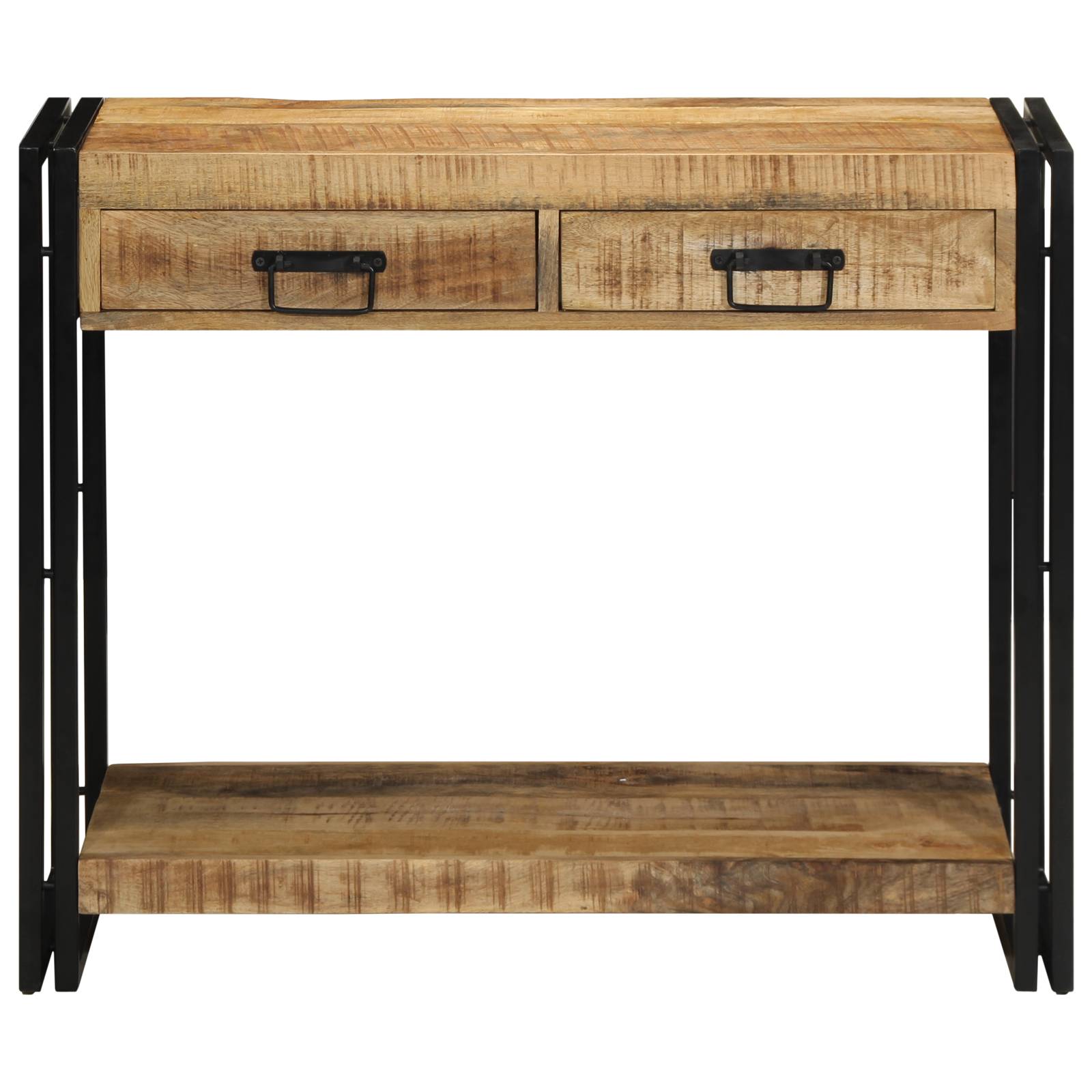 vidaXL Konsolentisch 90x33x75 cm Raues Mangoholz