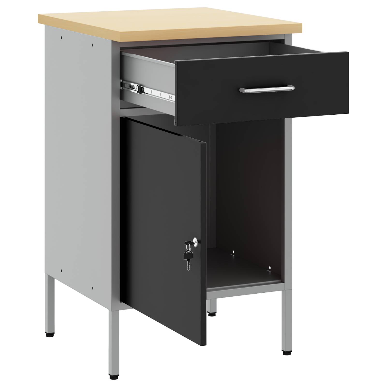 vidaXL Werkstattschrank Schwarz 50x55x84 cm Stahl