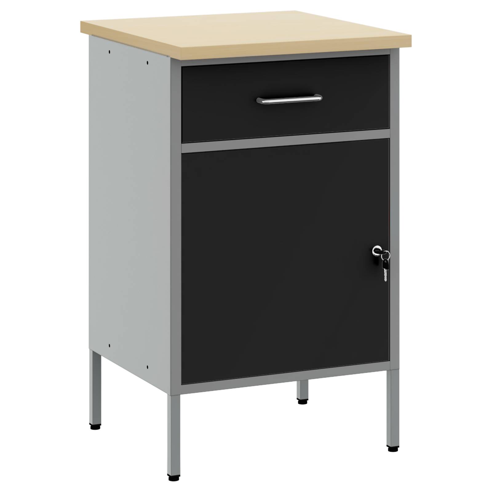 vidaXL Werkstattschrank Schwarz 50x55x84 cm Stahl