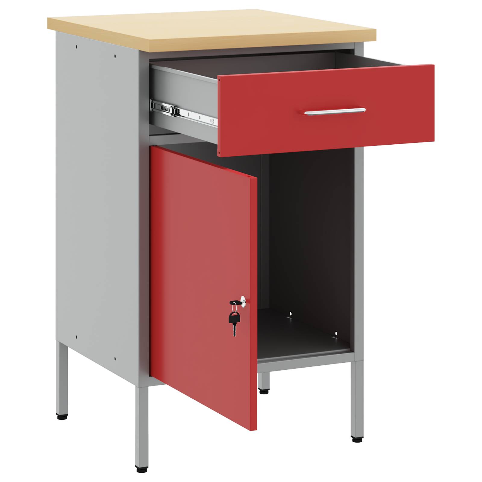 vidaXL Werkstattschrank Rot 50x55x84 cm Stahl