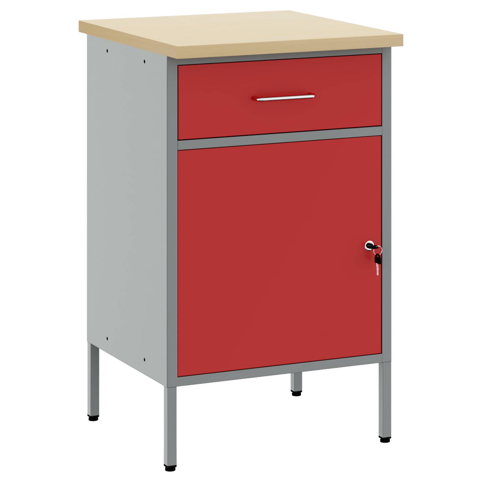 vidaXL Werkstattschrank Rot 50x55x84 cm Stahl