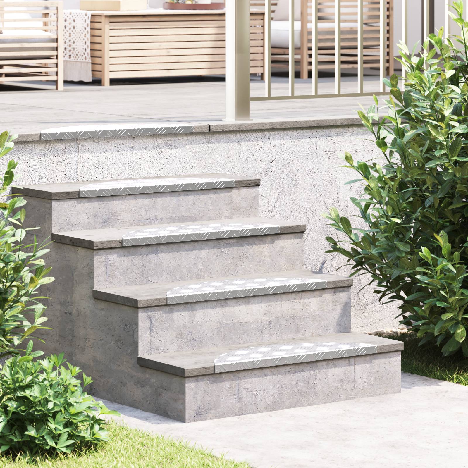 vidaXL Treppenstufen 5 Stk. Aluminium Rutschfest 60x18 cm