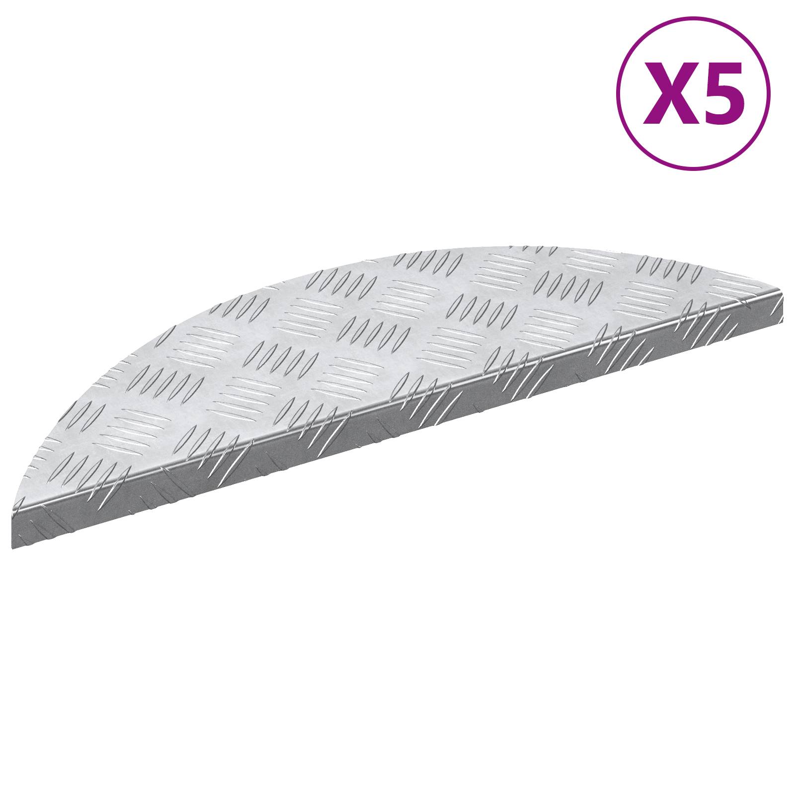 vidaXL Treppenstufen 5 Stk. Aluminium Rutschfest 60x18 cm