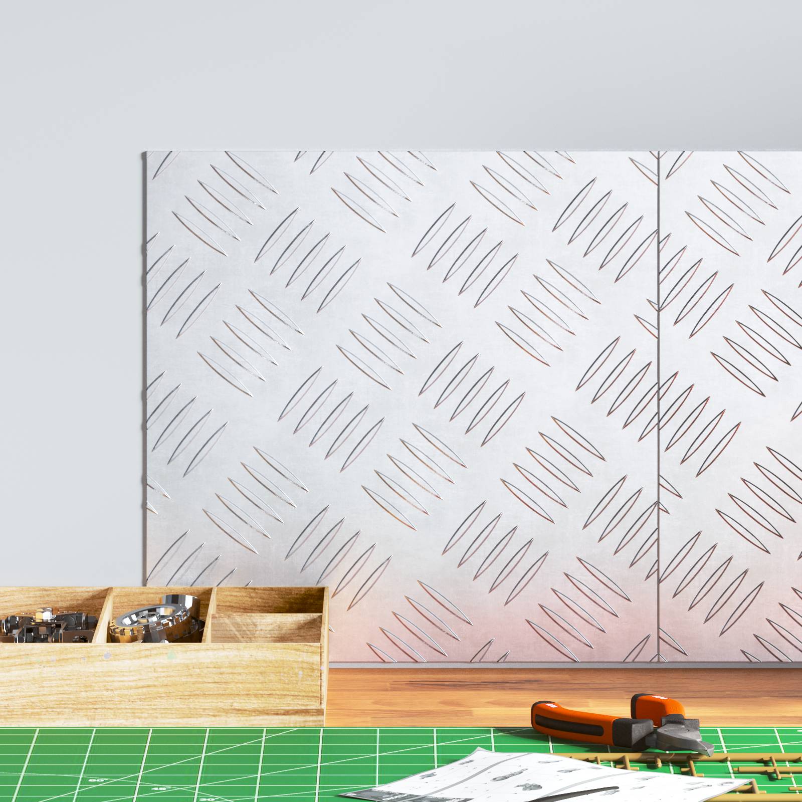 vidaXL Aluminium-Riffelbleche 2 Stk. Rutschfest 30x30 cm