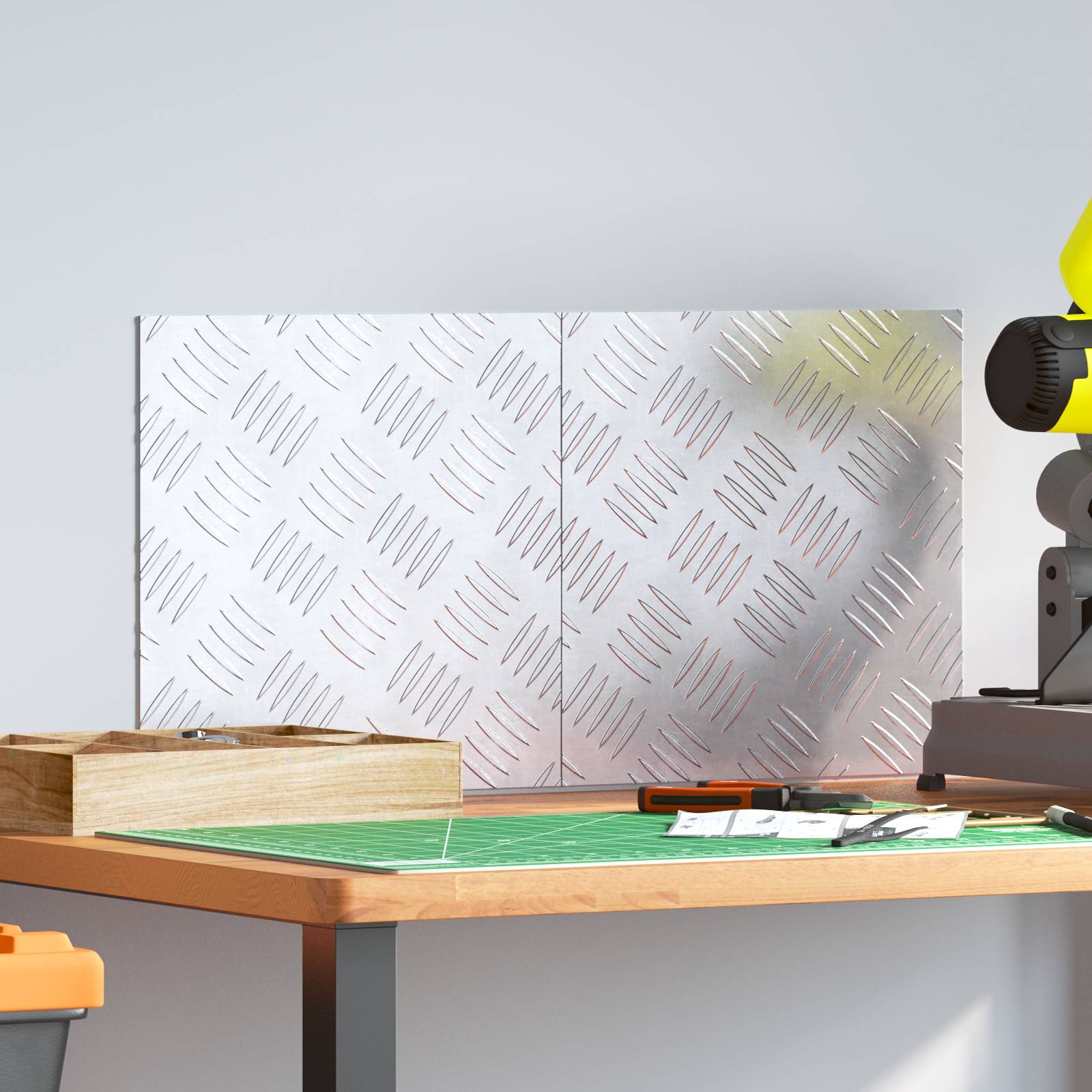 vidaXL Aluminium-Riffelbleche 2 Stk. Rutschfest 30x30 cm