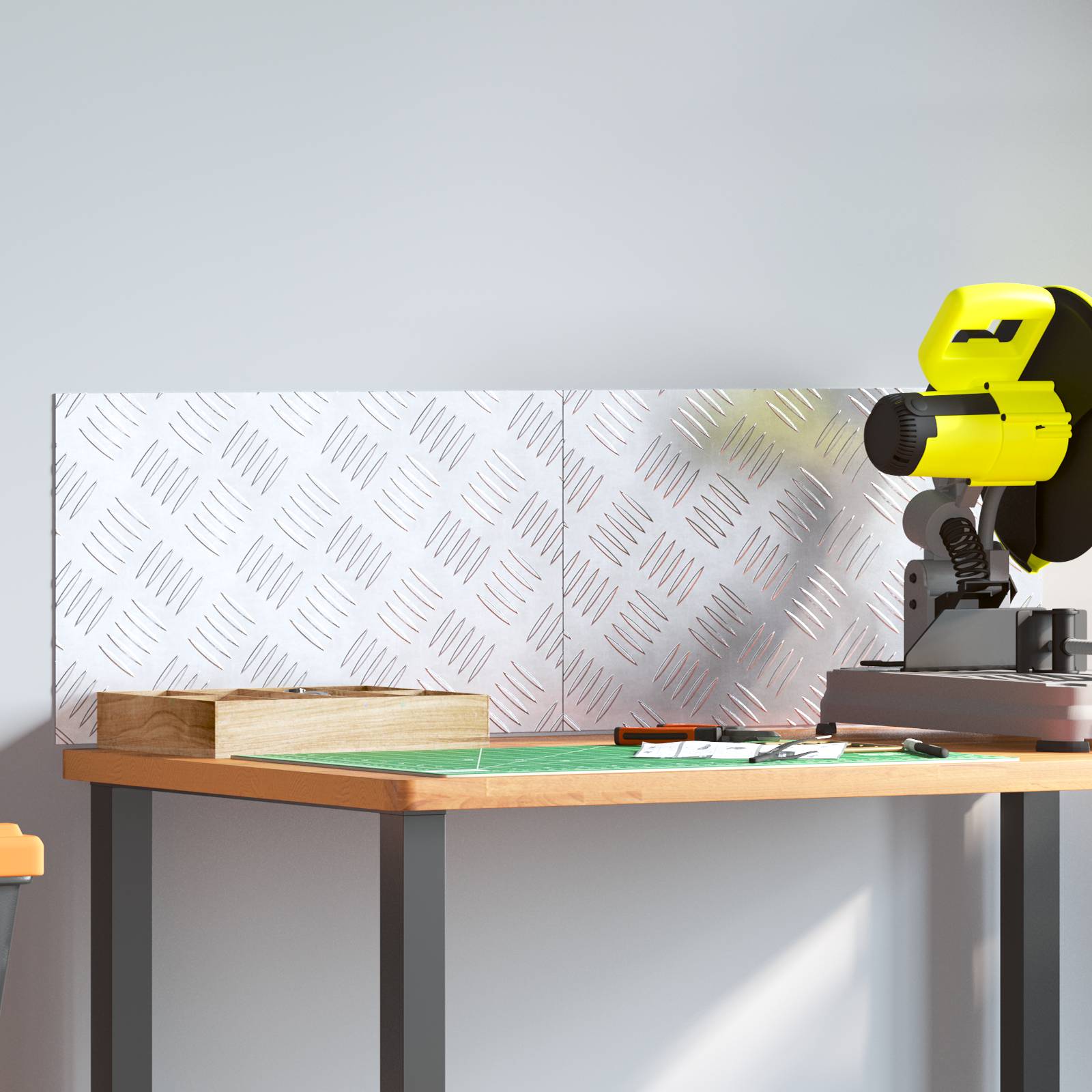 vidaXL Aluminium Riffelbleche 2 Stück Anti-Rutsch 50x30 cm