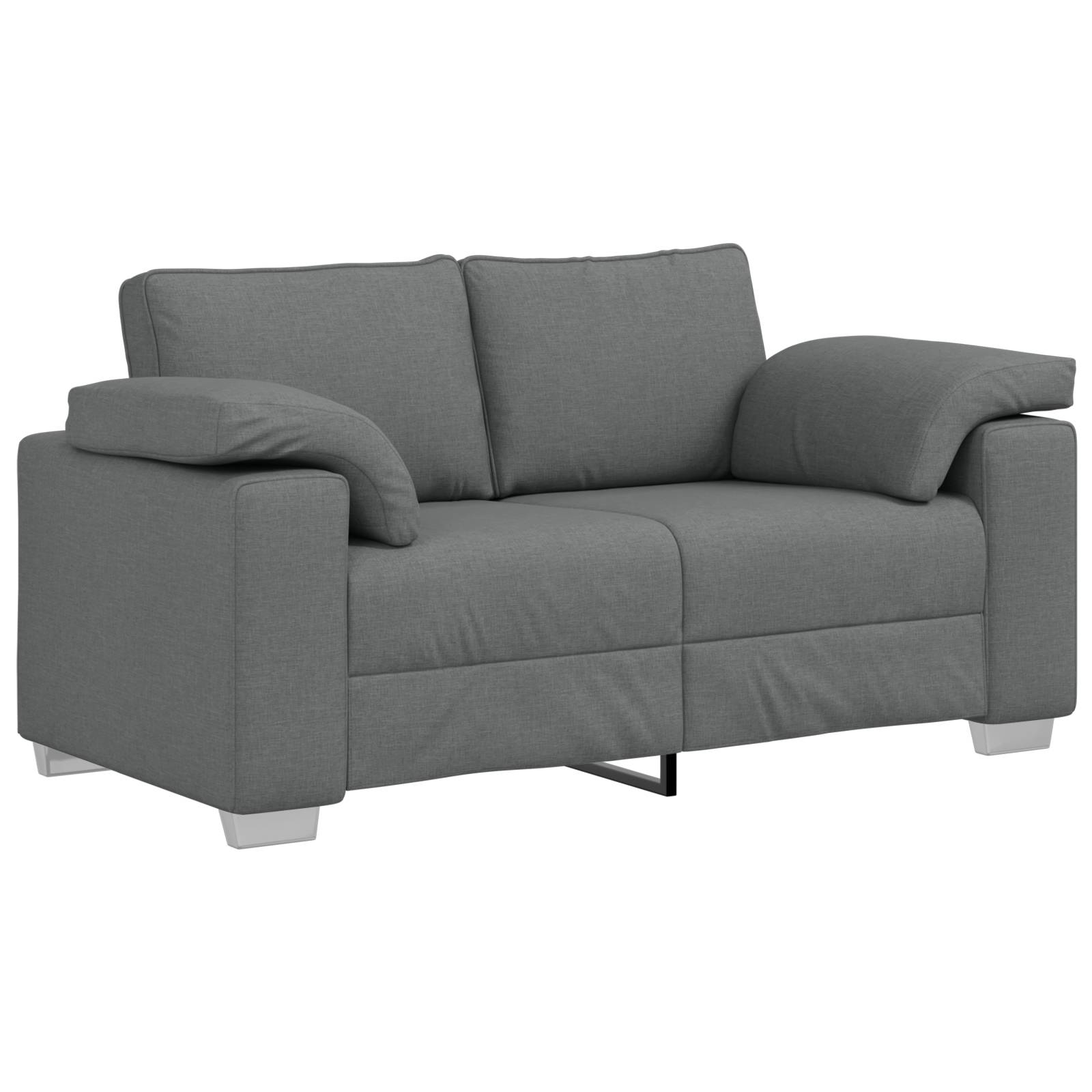 vidaXL 3-tlg. Sofagarnitur mit Kissen Dunkelgrau Stoff