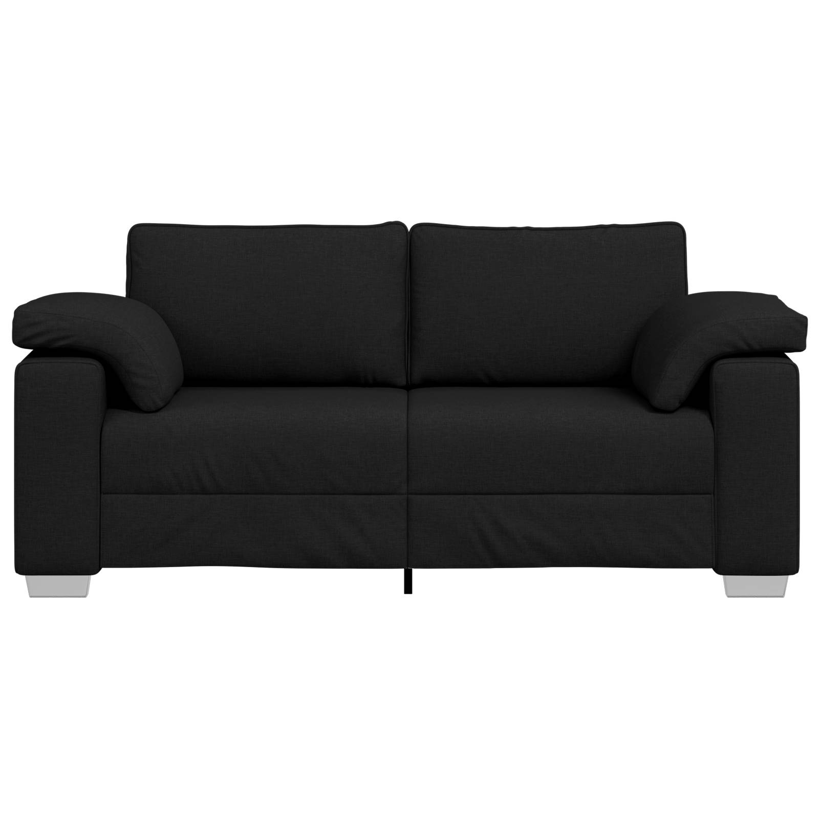 vidaXL Sofa 2-Sitzer Schwarz 140 cm Stoff
