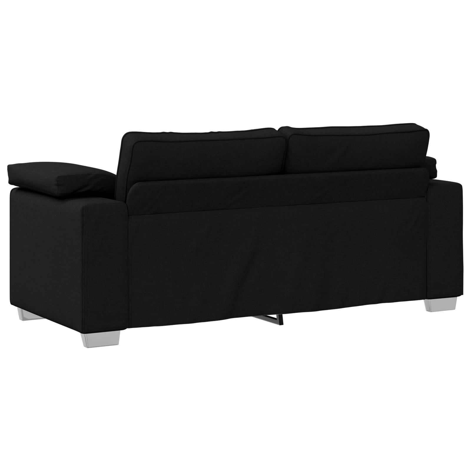 vidaXL Sofa 2-Sitzer Schwarz 140 cm Stoff