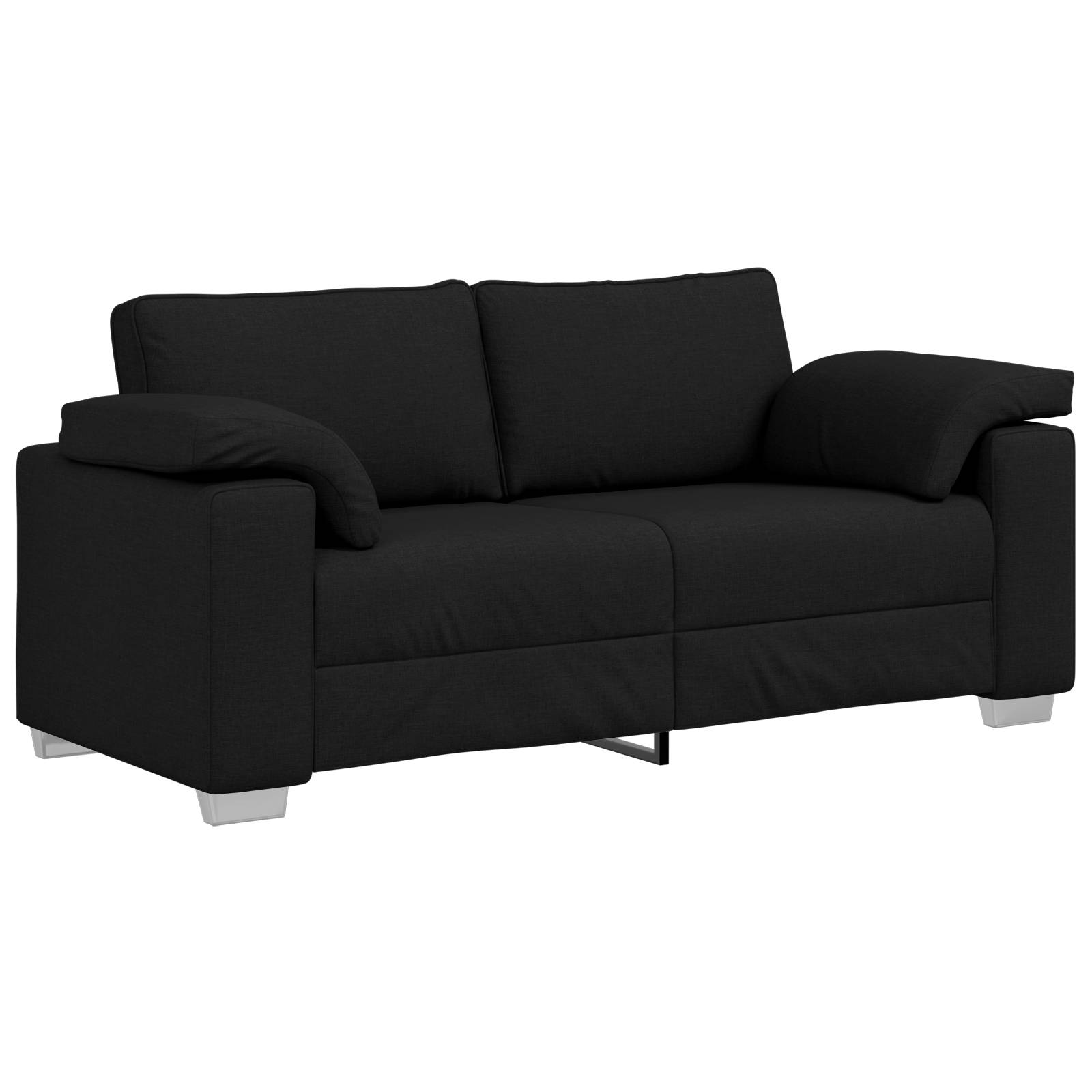 vidaXL Sofa 2-Sitzer Schwarz 140 cm Stoff