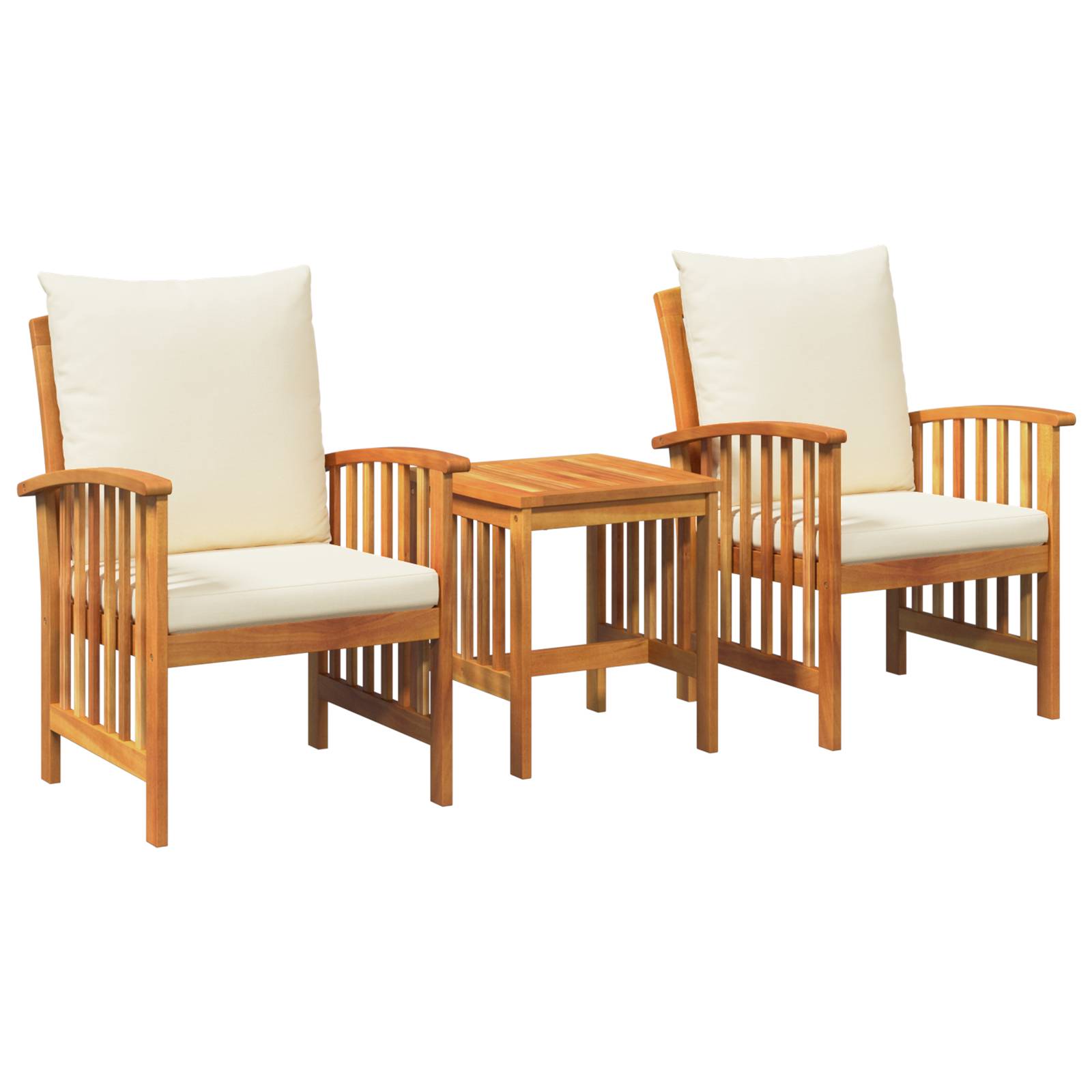 vidaXL 3-tlg. Garten-Lounge-Set mit Kissen Massivholz Akazie