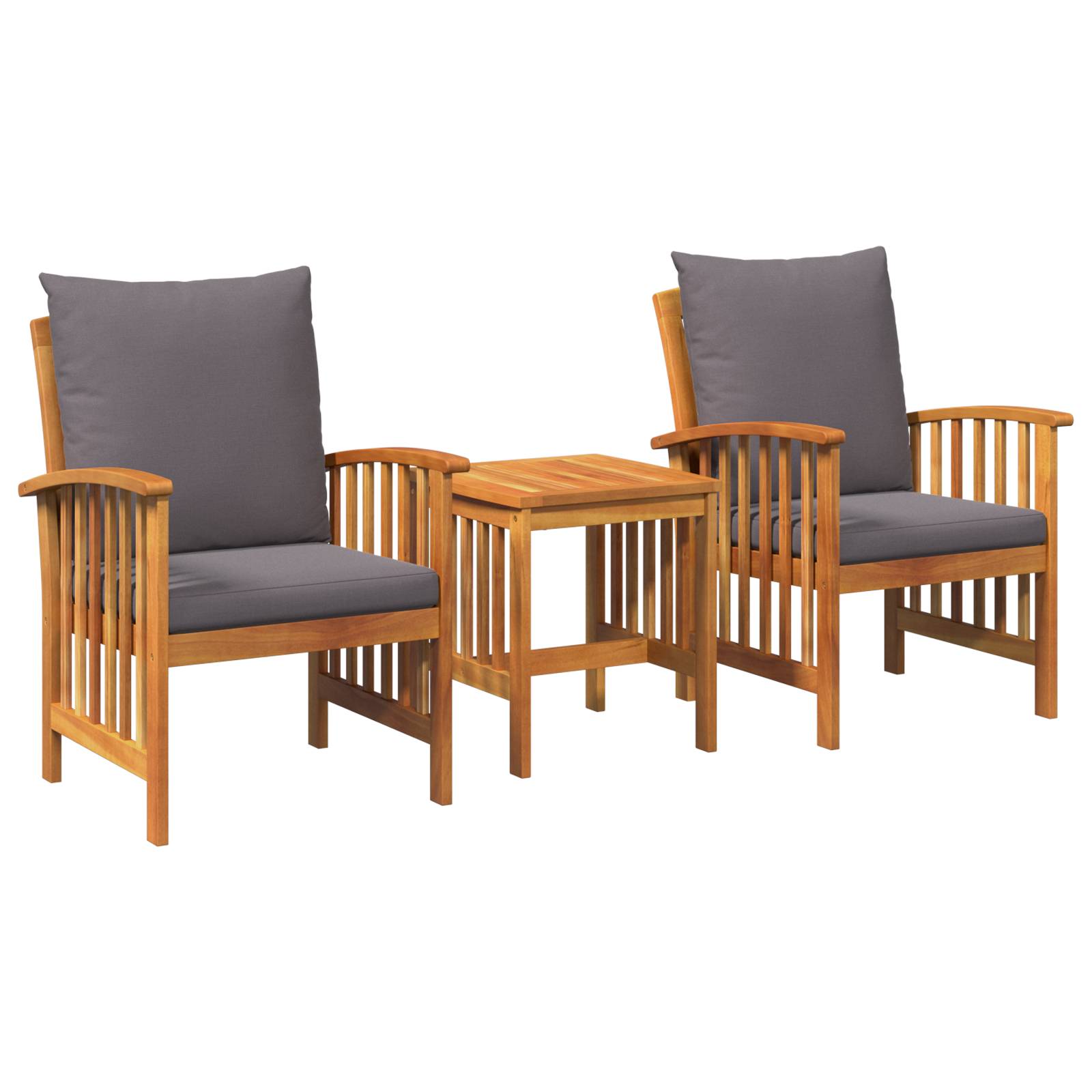 vidaXL 3-tlg. Garten-Lounge-Set mit Kissen Massivholz Akazie