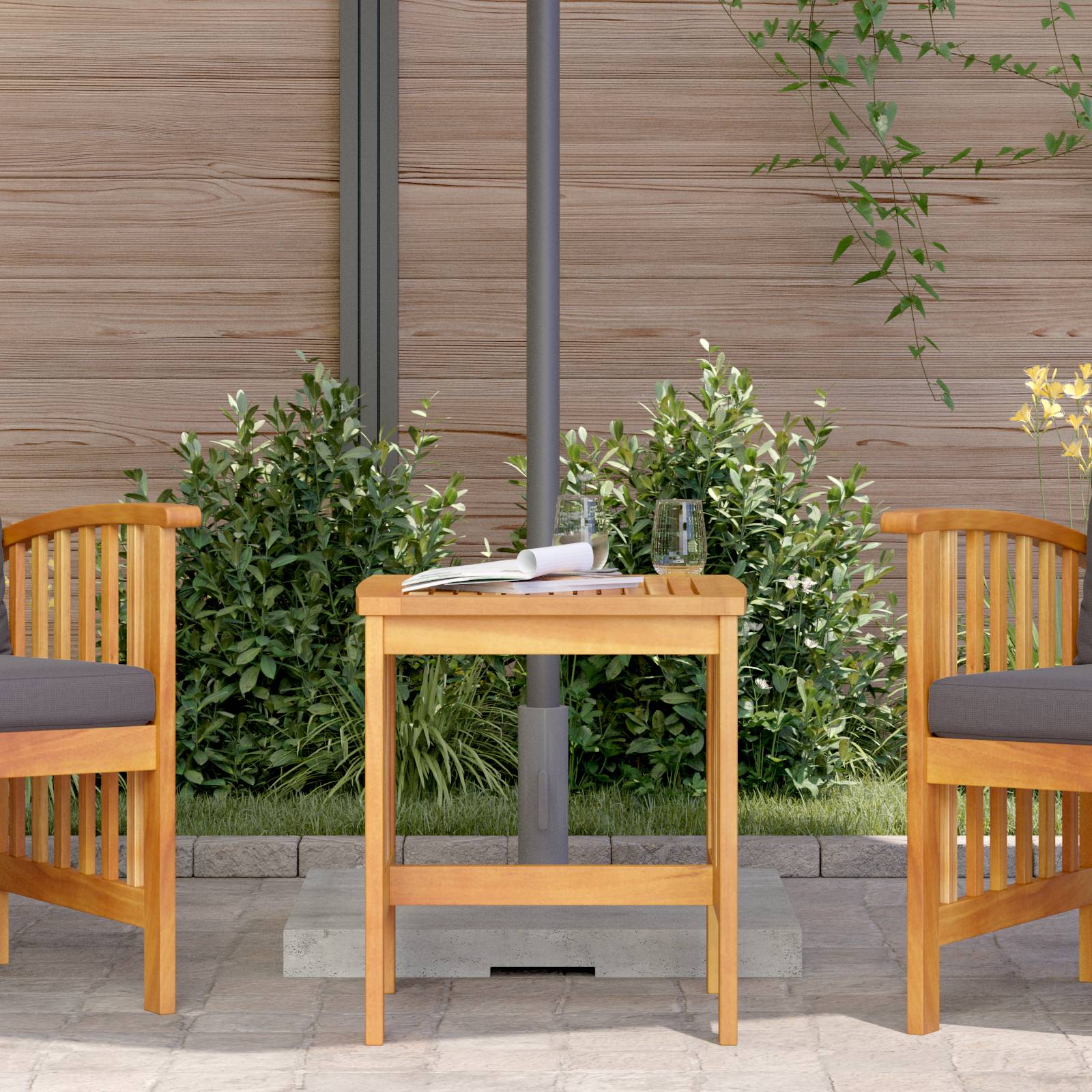 vidaXL Garten-Beistelltisch Braun 45x45x50 cm Massivholz Akazie