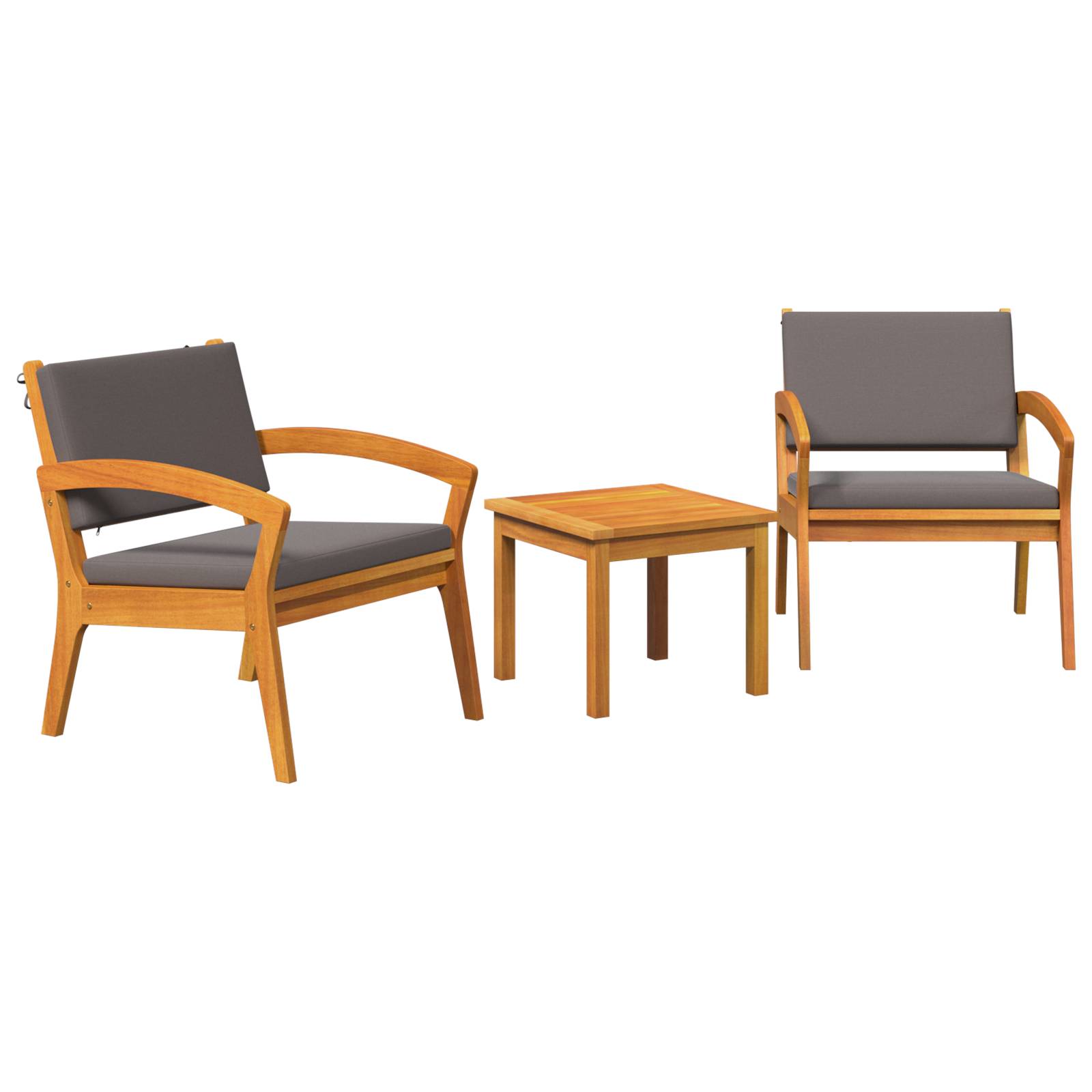 vidaXL 3-tlg. Bistro-Set mit Kissen Massivholz Akazie