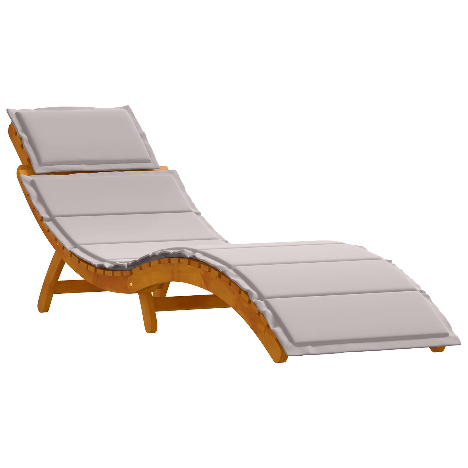 vidaXL Sonnenliegen mit Kissen 2 Stk. Taupe Massivholz Akazie