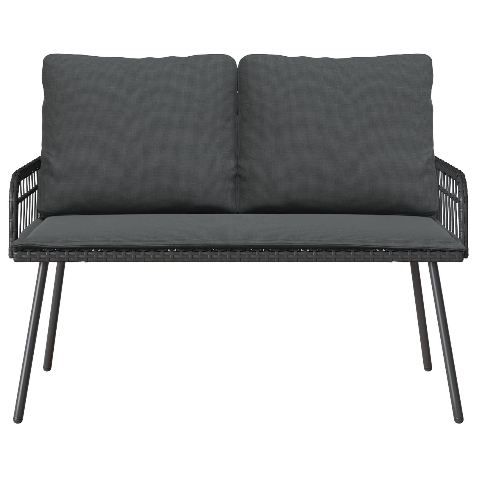 vidaXL Gartenbank Schwarz 114x64x78 cm Poly Rattan