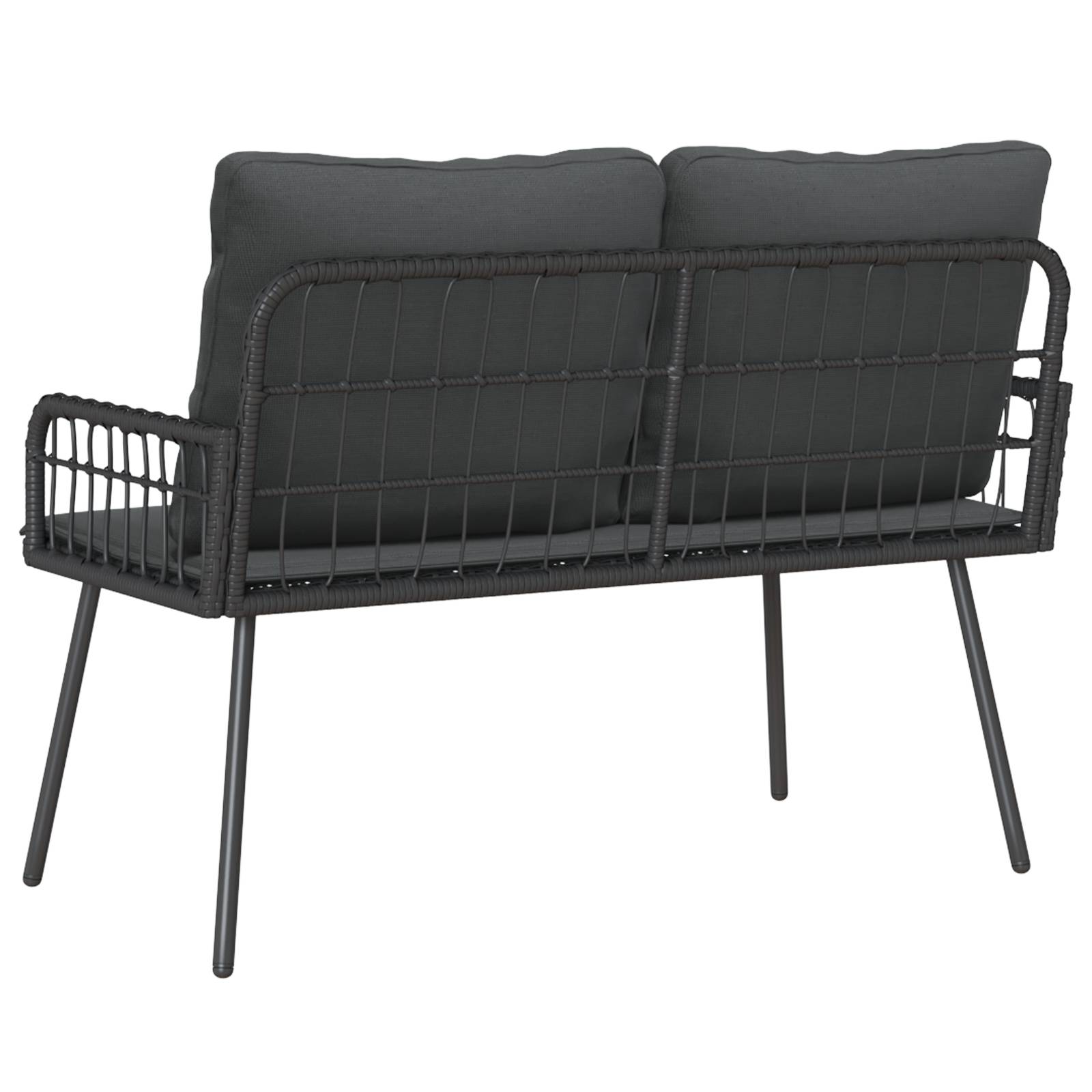 vidaXL Gartenbank Schwarz 114x64x78 cm Poly Rattan