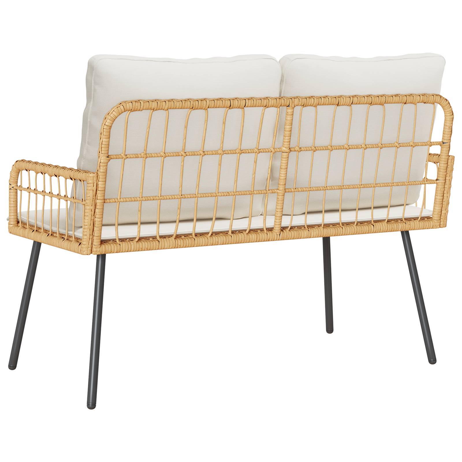 vidaXL Gartenbank Natur 114x64x78 cm Poly Rattan