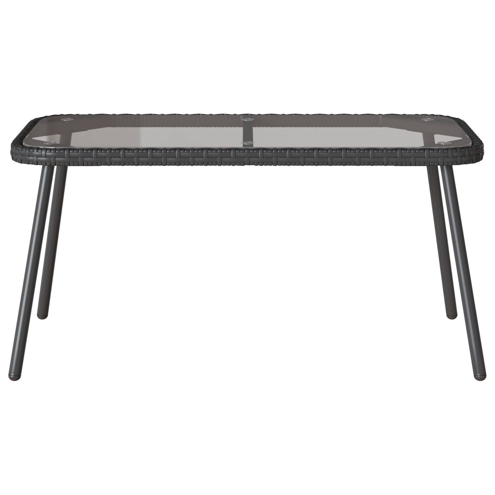 vidaXL Couchtisch Schwarz 90x45x42 cm Poly Rattan