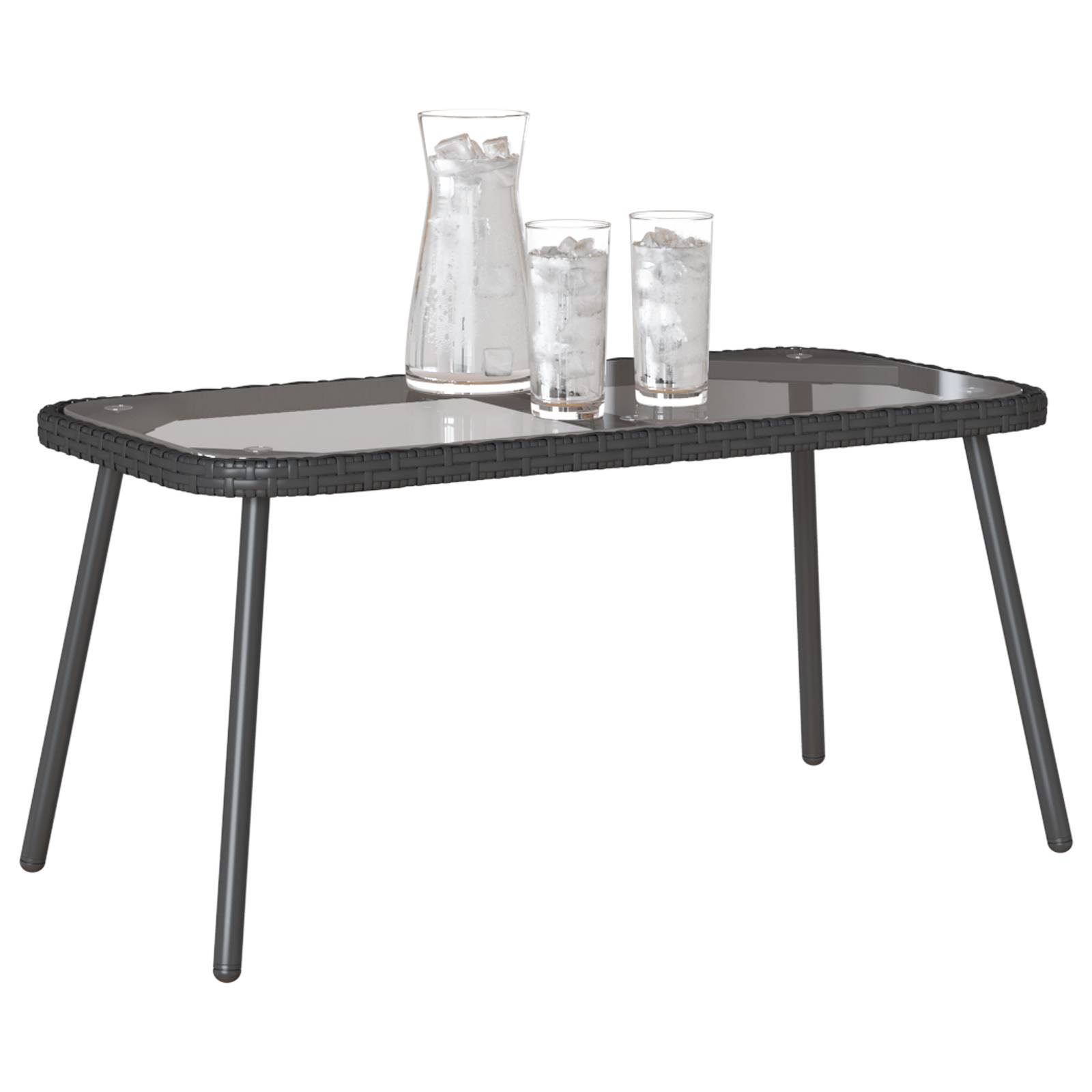 vidaXL Couchtisch Schwarz 90x45x42 cm Poly Rattan