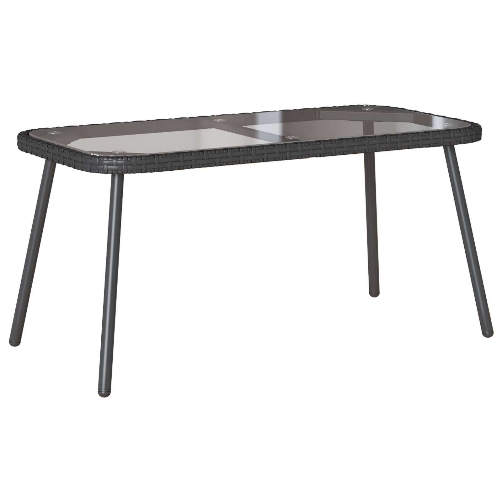 vidaXL Couchtisch Schwarz 90x45x42 cm Poly Rattan