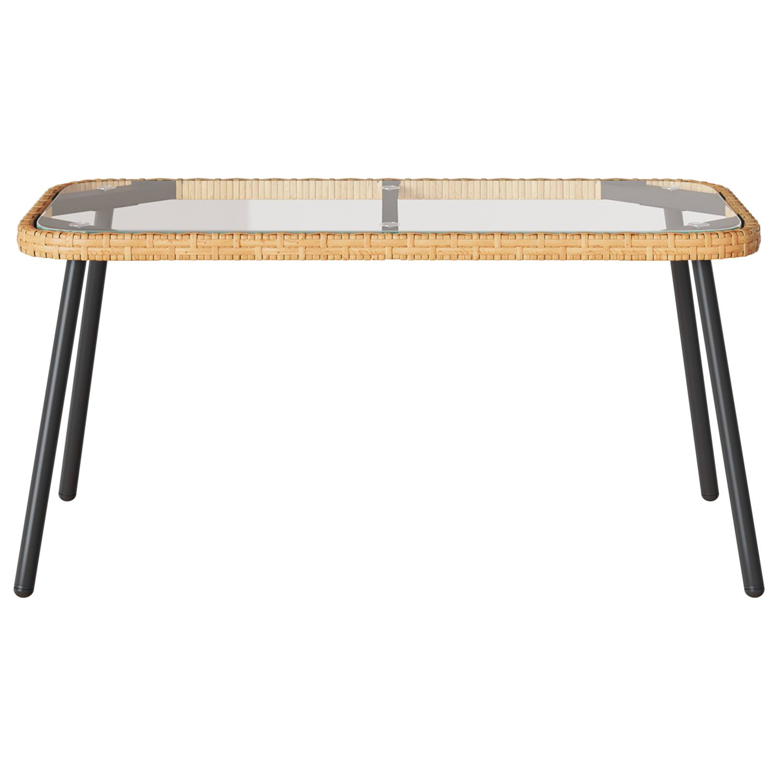 vidaXL Couchtisch Natur 90x45x42 cm Poly Rattan