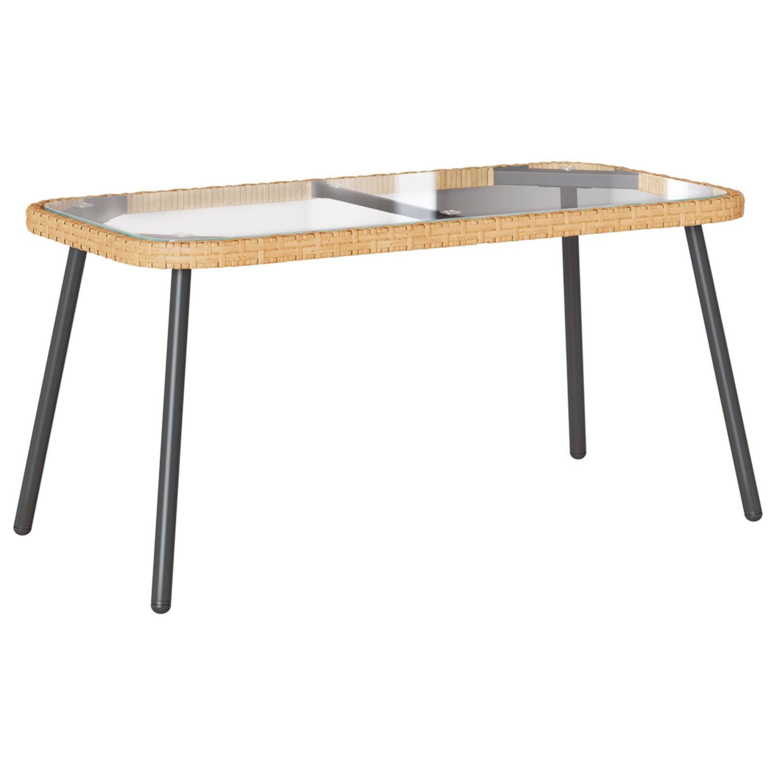 vidaXL Couchtisch Natur 90x45x42 cm Poly Rattan
