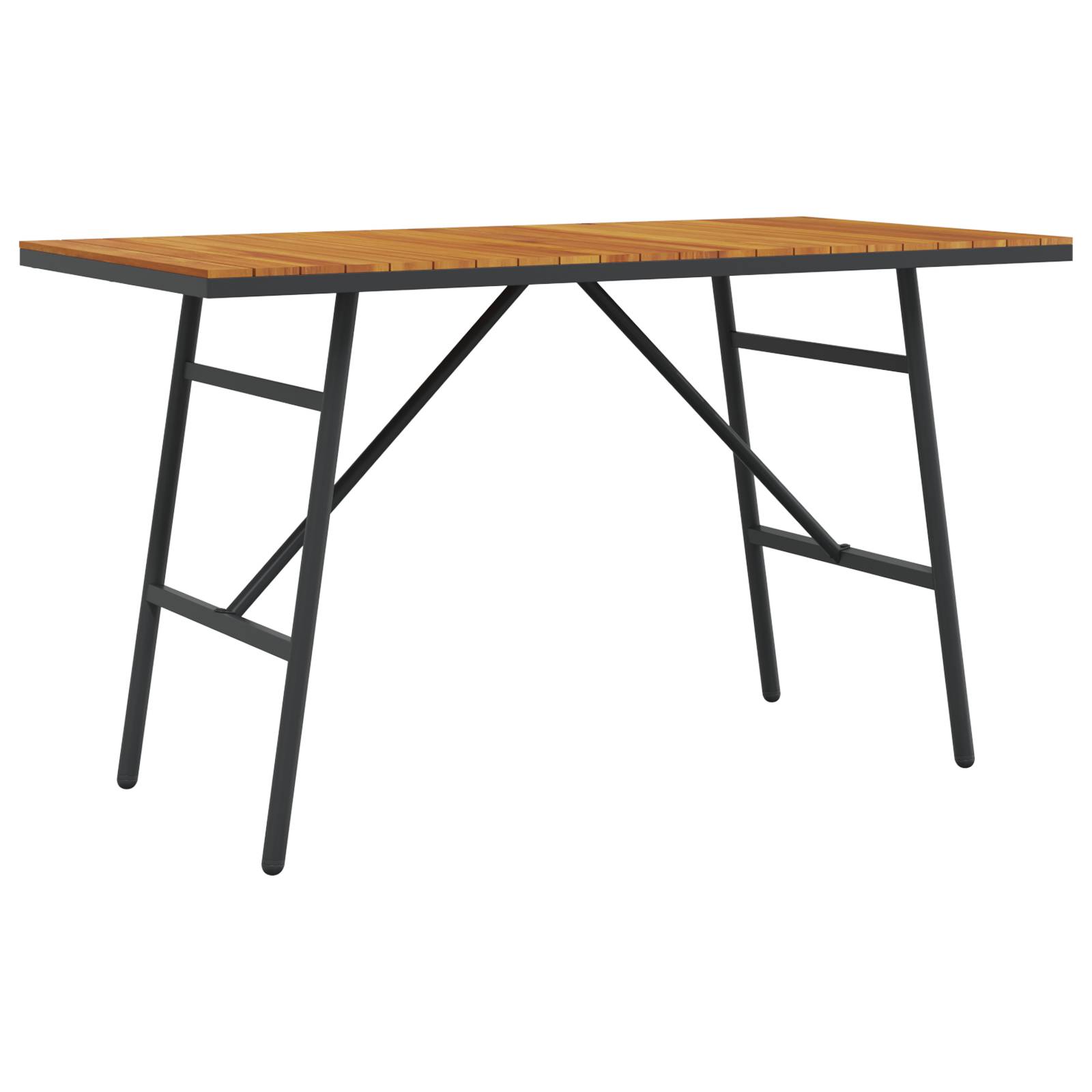 vidaXL Esstisch Schwarz 110x55x62 cm Massivholz Akazie
