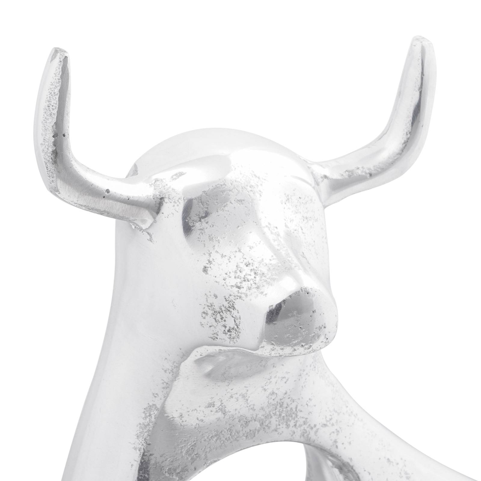 vidaXL Skulptur Stier Silbern 22x9,5x34 cm Aluminium