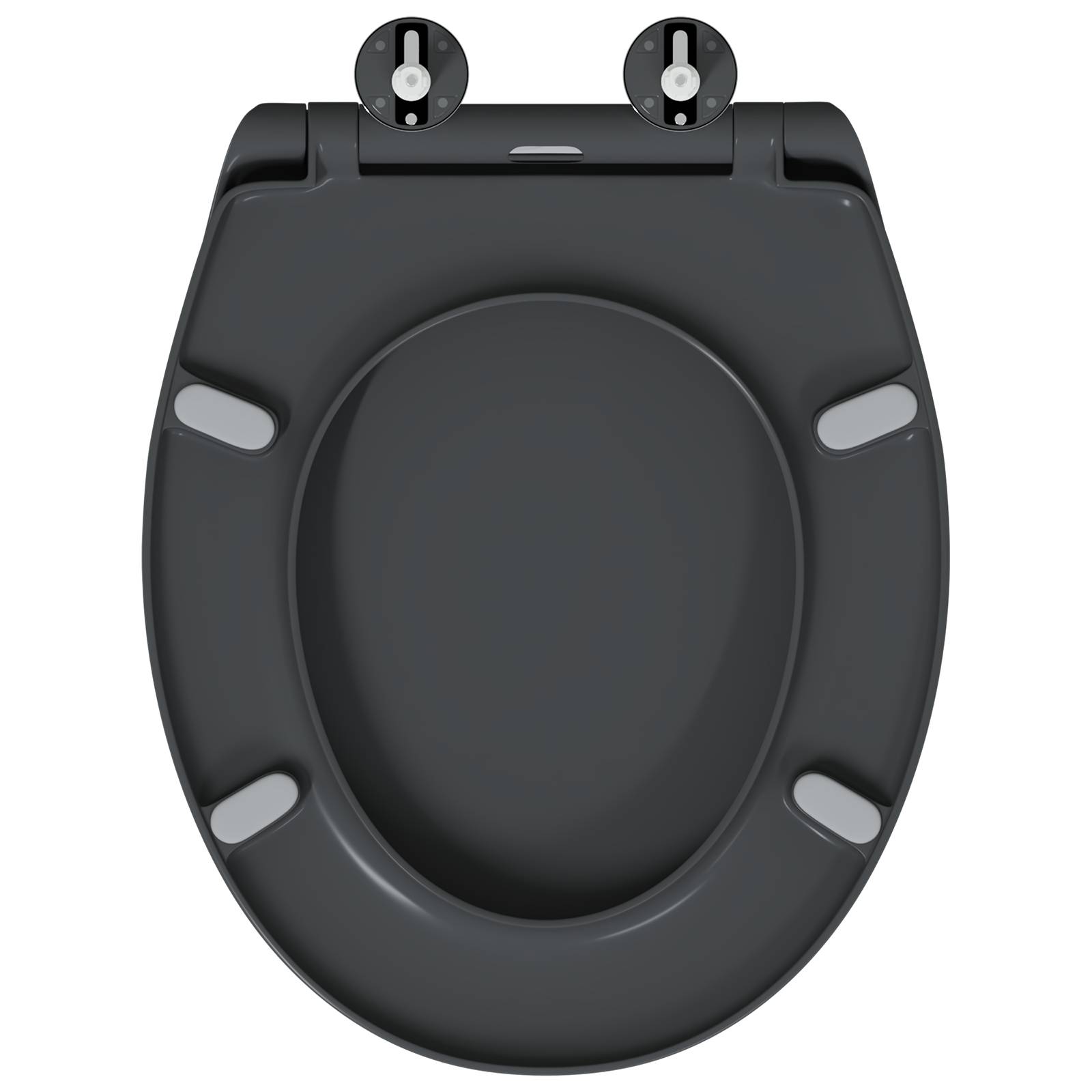 vidaXL Toilettensitz Quick Release Absenkautomatik Duroplast Anthrazit