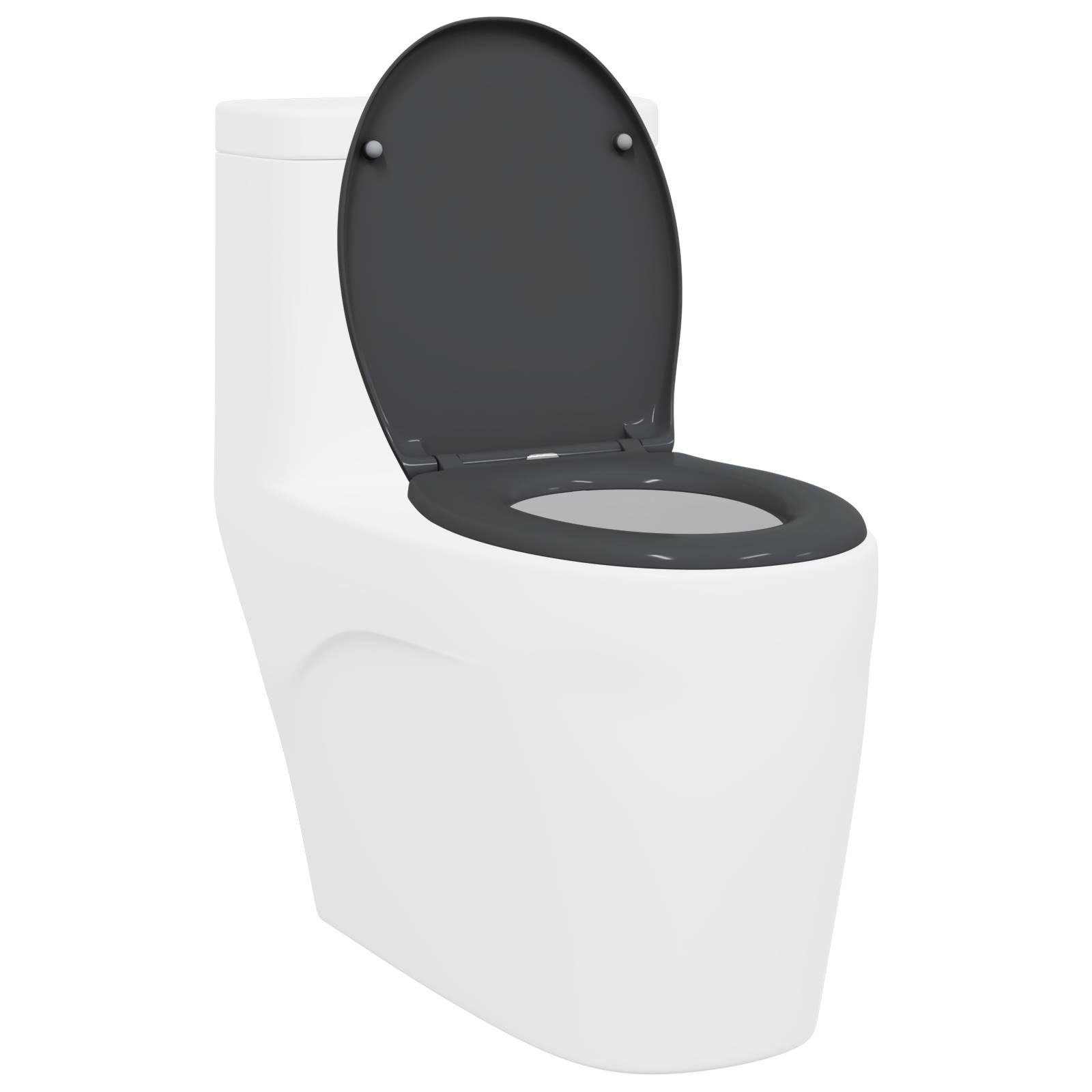 vidaXL Toilettensitz Quick Release Absenkautomatik Duroplast Anthrazit