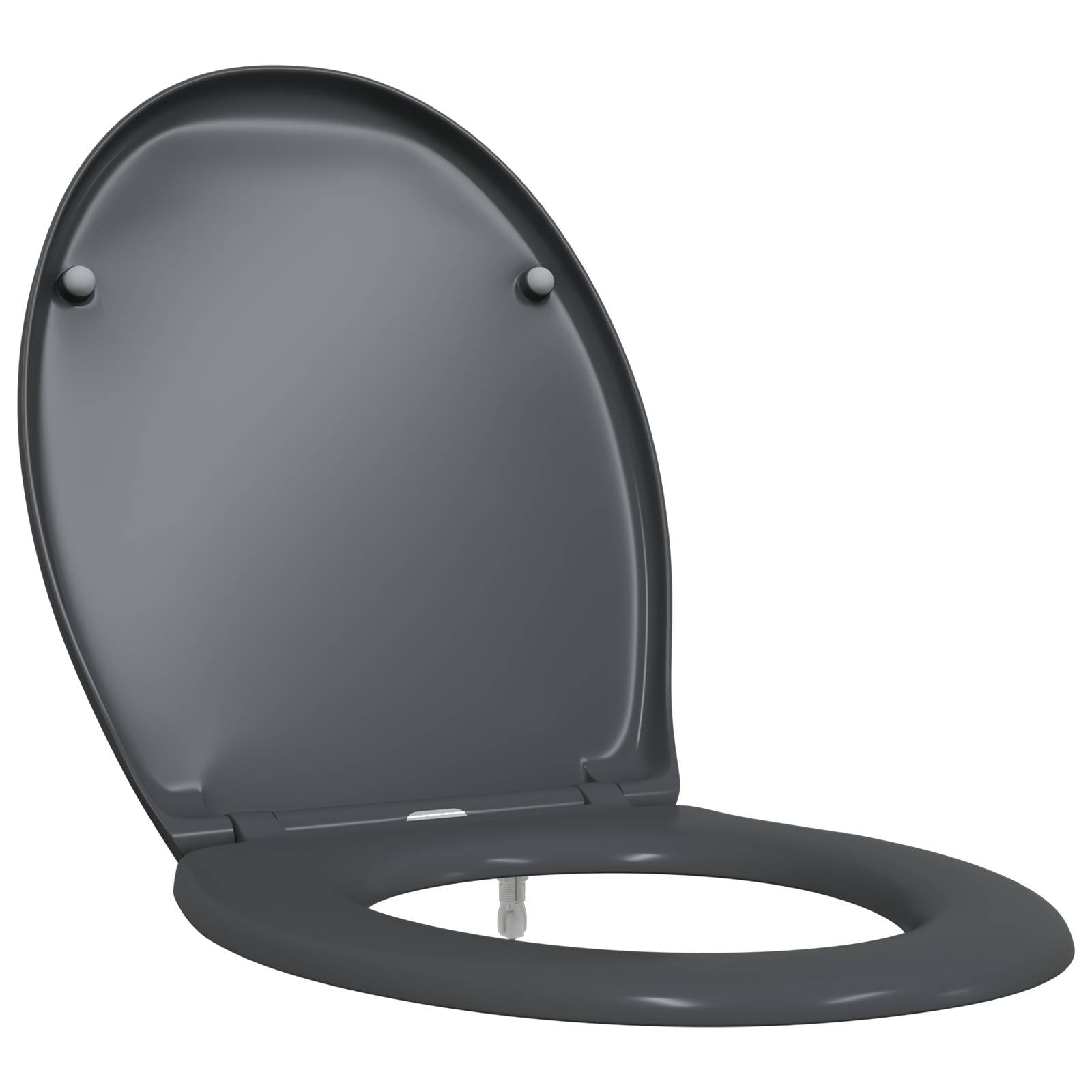 vidaXL Toilettensitz Quick Release Absenkautomatik Duroplast Anthrazit
