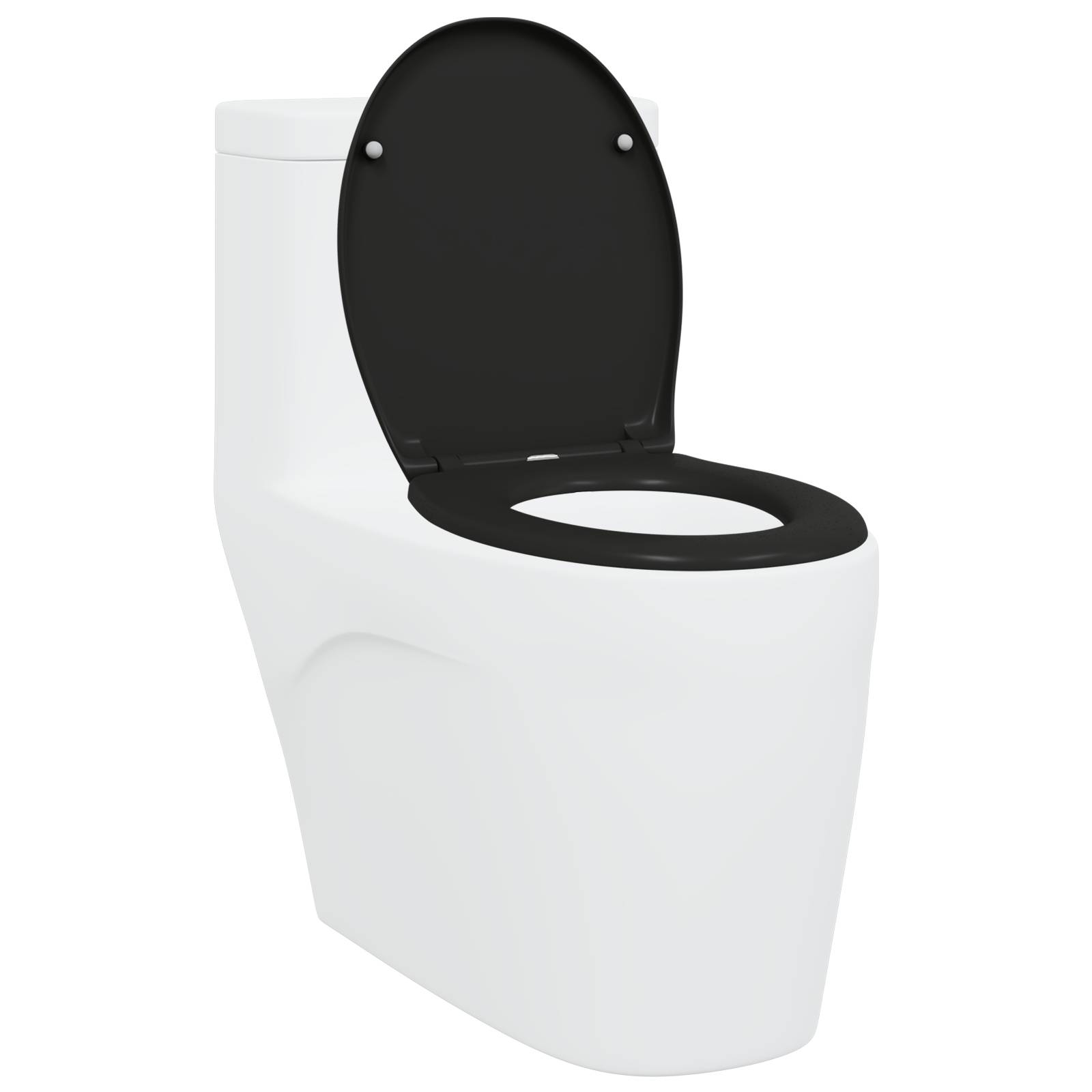 vidaXL Toilettensitz Quick Release Absenkautomatik Duroplast Schwarz