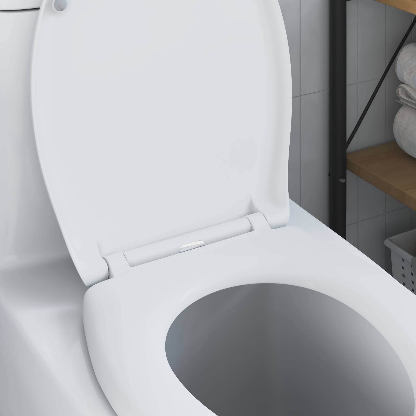 vidaXL Toilettensitz Quick Release Absenkautomatik Duroplast Weiß