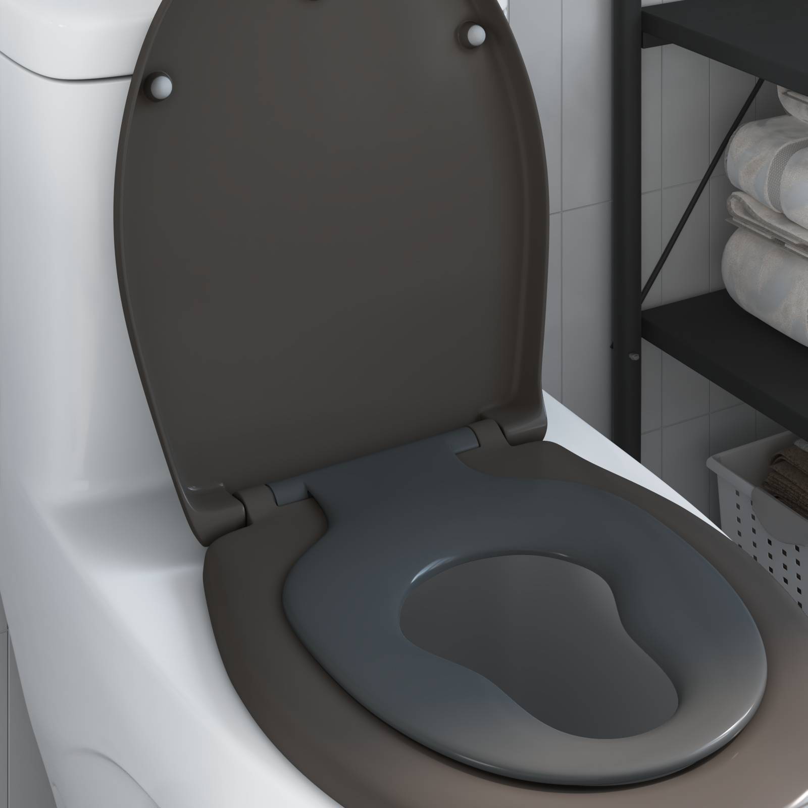 vidaXL Familien-Toilettensitz mit Kindersitz Quick Release Duroplast