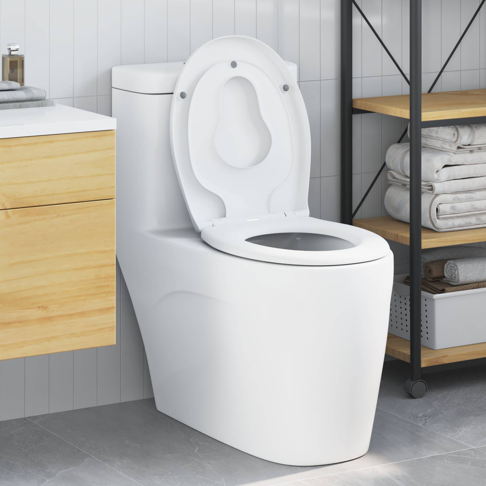 vidaXL Familien-Toilettensitz mit Kindersitz Quick Release Duroplast