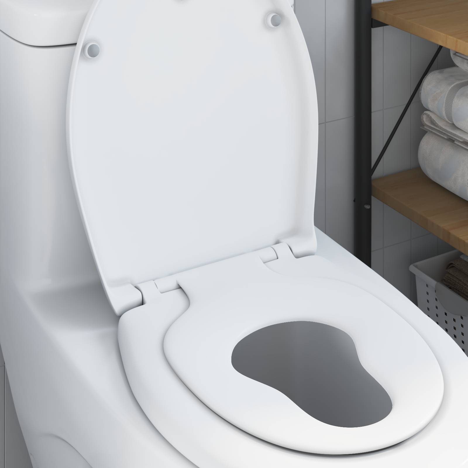 vidaXL Familien-Toilettensitz mit Kindersitz Quick Release Duroplast