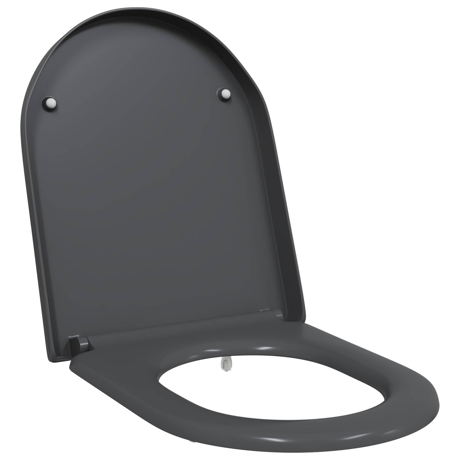 vidaXL Toilettensitz Quick Release Absenkautomatik Duroplast Anthrazit