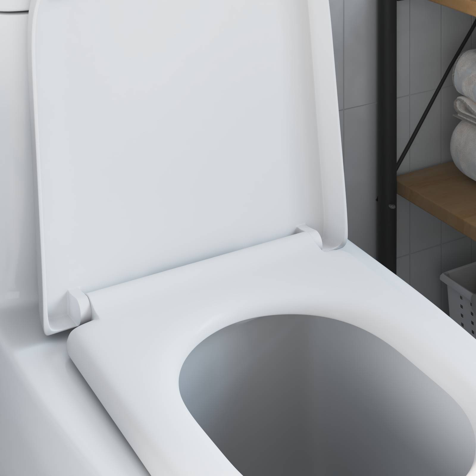 vidaXL Toilettensitz Quick Release Absenkautomatik Duroplast Weiß