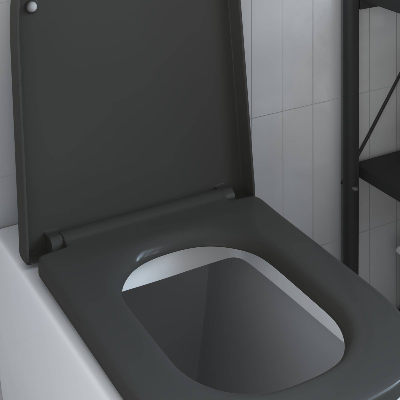 vidaXL Toilettensitz Quick Release Absenkautomatik Duroplast Anthrazit