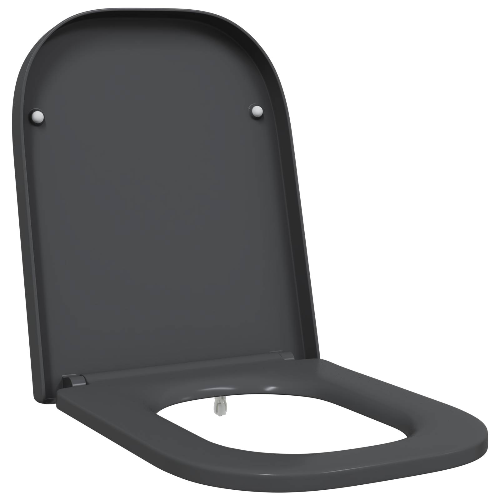 vidaXL Toilettensitz Quick Release Absenkautomatik Duroplast Anthrazit