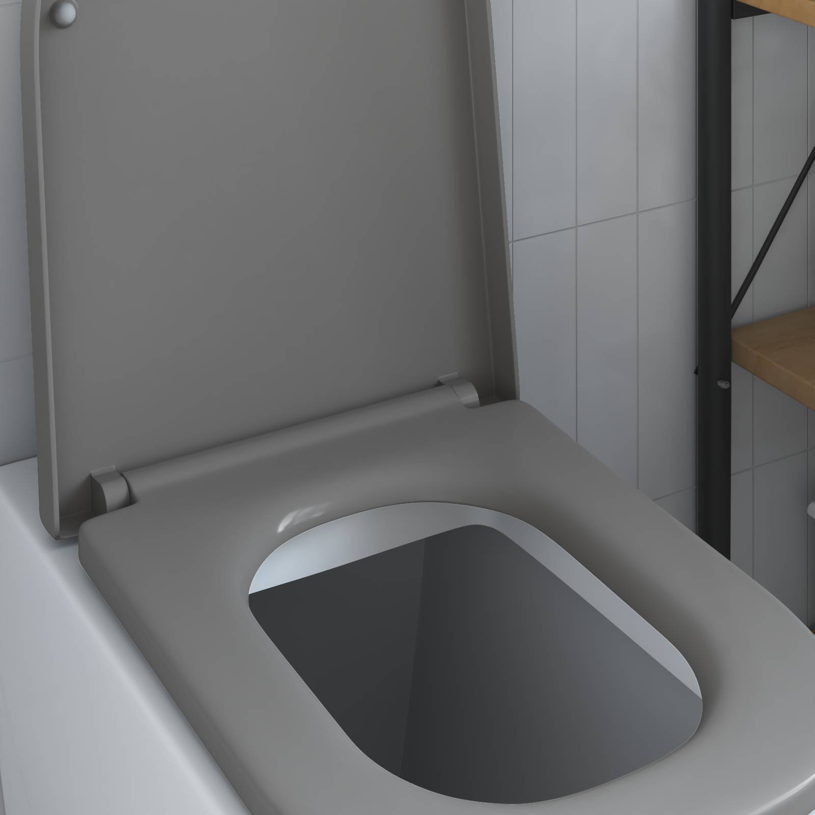 vidaXL Toilettensitz Quick Release Absenkautomatik Duroplast Grau