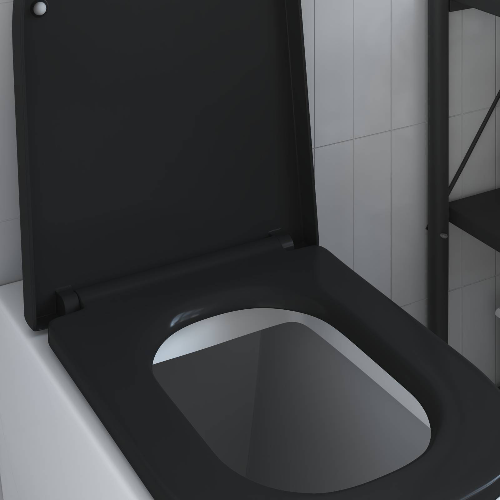 vidaXL Toilettensitz Quick Release Absenkautomatik Duroplast Schwarz