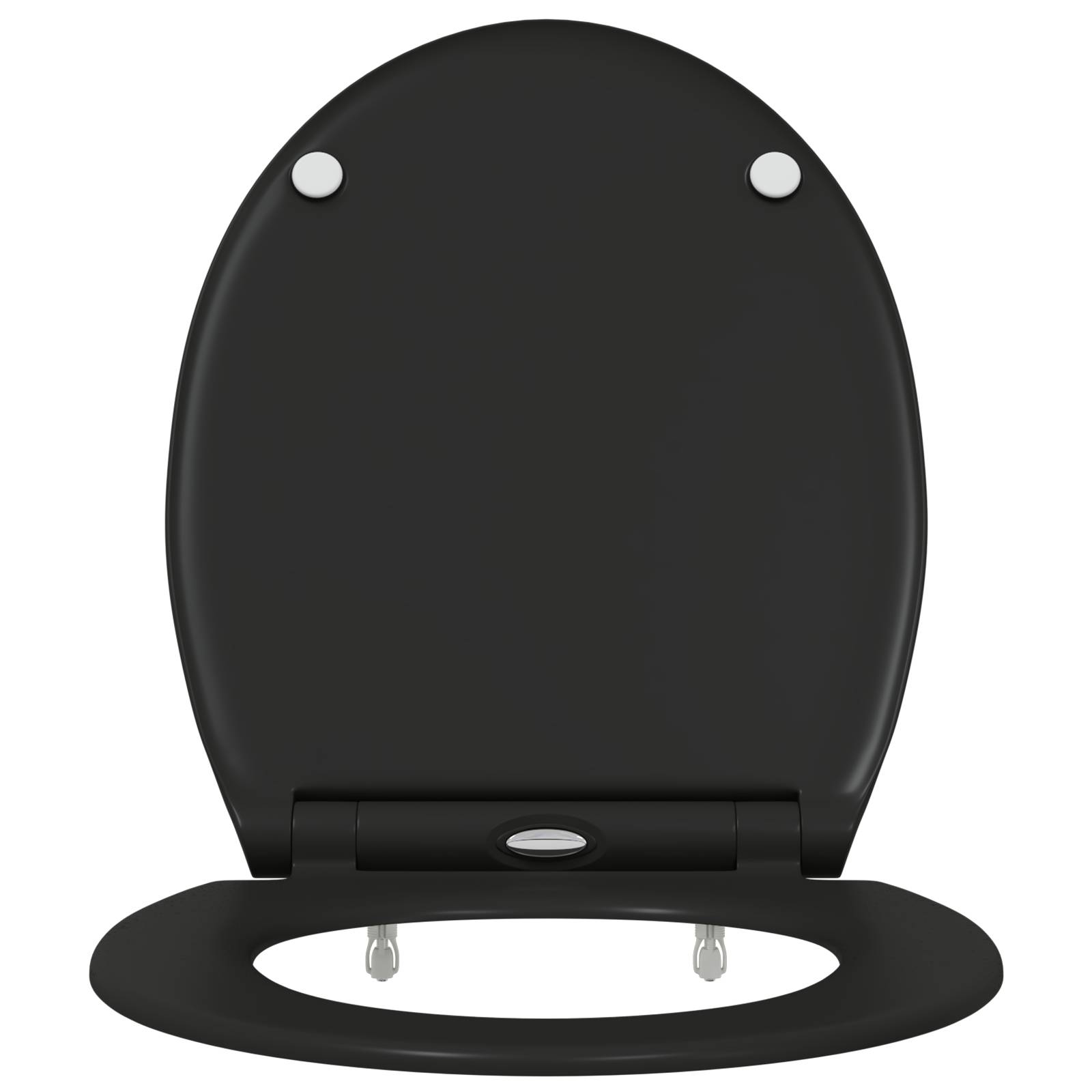 vidaXL Toilettensitz Quick Release Absenkautomatik Duroplast Schwarz