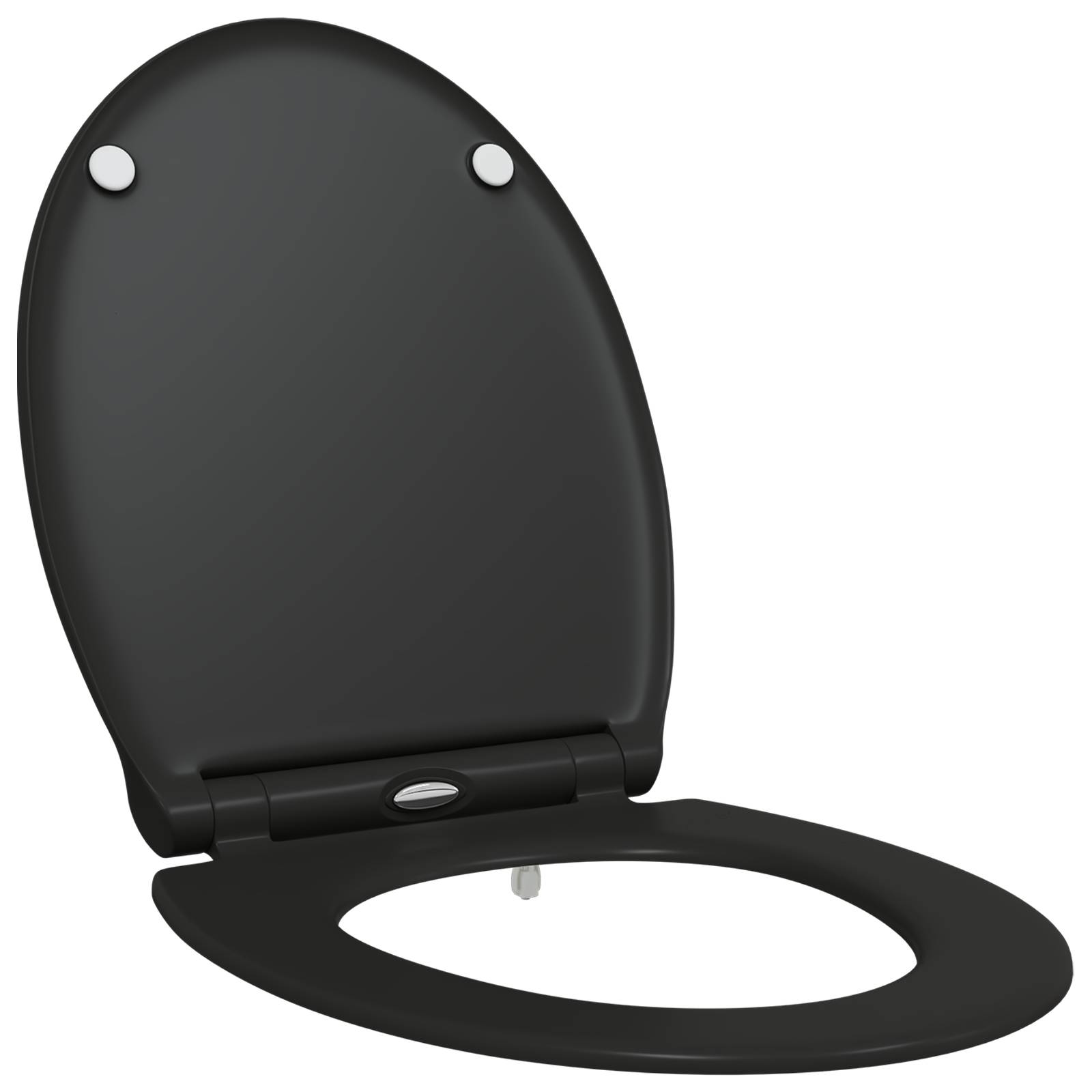 vidaXL Toilettensitz Quick Release Absenkautomatik Duroplast Schwarz