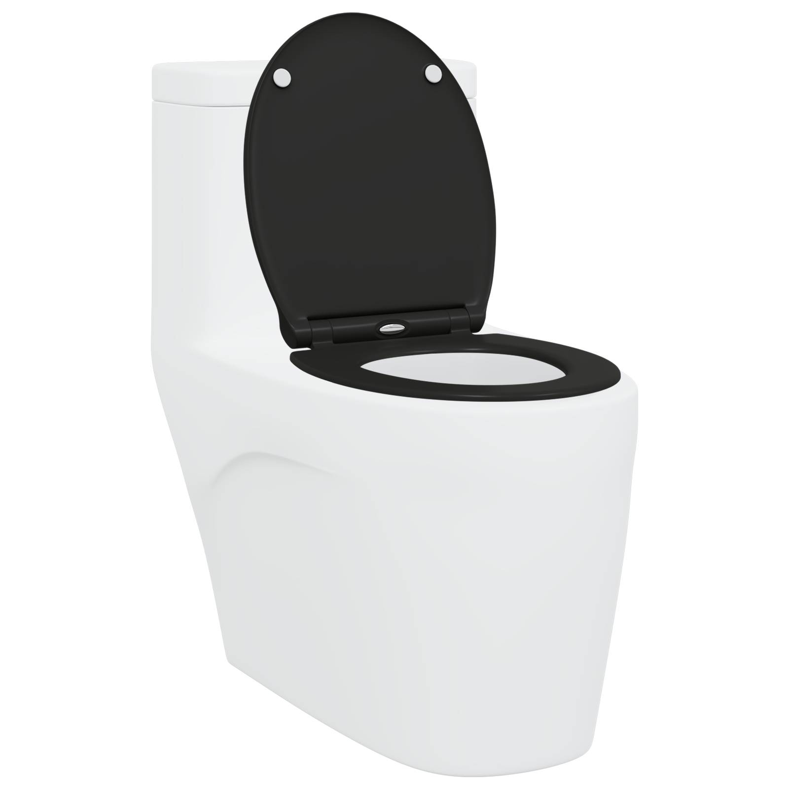 vidaXL Toilettensitz Quick Release Absenkautomatik Duroplast Schwarz