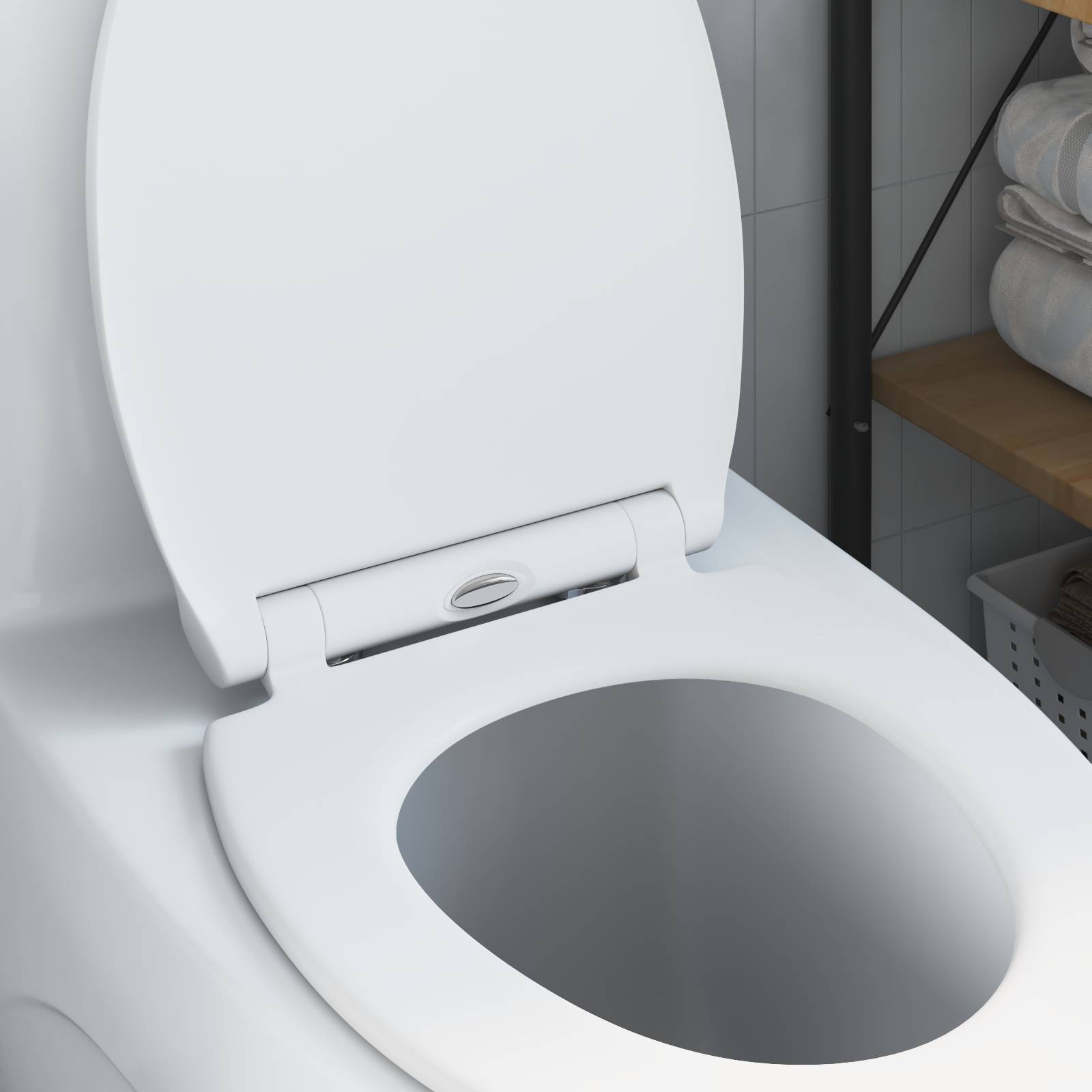 vidaXL Toilettensitz Quick Release Absenkautomatik Duroplast Weiß