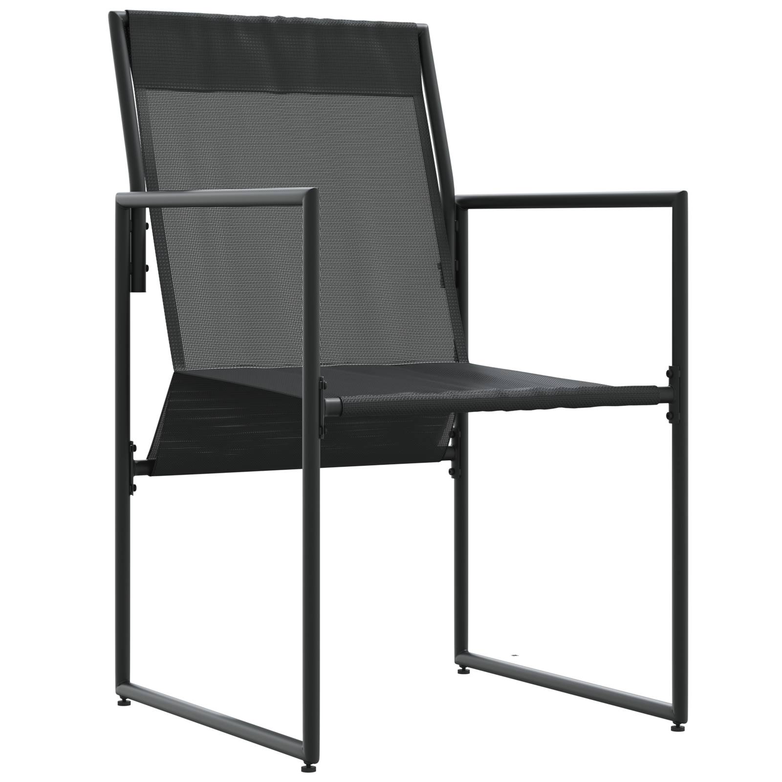 vidaXL Gartenstühle mit Kissen 4 Stk. Schwarz Textilene