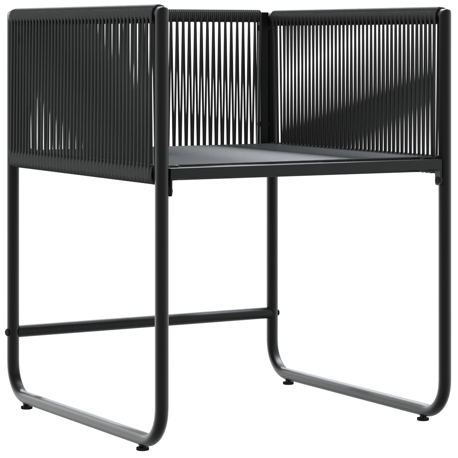 vidaXL Gartenstühle mit Kissen 4 Stk. Schwarz Poly Rattan